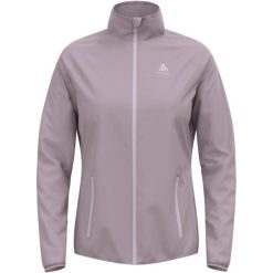 Kurtka techniczna damska ODLO Essential Light Jacket. Fioletowe kurtki sportowe Odlo, bez wzorów, z materiału, bez kaptura, trekkingowe. W wyprzedaży za 273.30 zł.