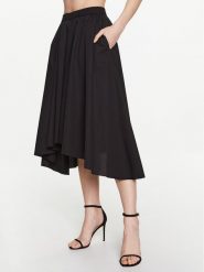 MICHAEL Michael Kors Spódnica midi MS3709KF4C Czarny Regular Fit. Czarne spódnice MICHAEL Michael Kors, xl, bez wzorów, z bawełny, midi. Za 919.99 zł.