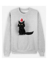WOOOP Bluza "Christmas Cat" w kolorze szarym rozmiar: XXL. Szare bluzy Wooop, xxl, bez wzorów, bez kaptura. Za 100.99 zł.