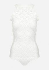 Białe Body z Wiskozy o Tłoczonej Fakturze Idolina. Białe body Born2be, s, bez wzorów, z jeansu. Za 119.99 zł.