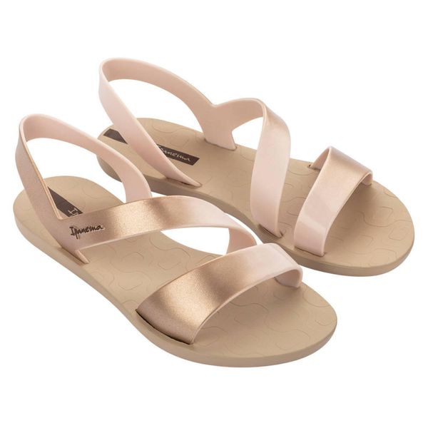 Sandały damskie Ipanema Vibe. Brązowe sandały Ipanema, bez wzorów, sportowe, bez obcasa, bez zapięcia. Za 89.99 zł.