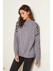 Soft Cashmere Sweter w kolorze szaro-czarnym rozmiar: 34/36. Czarne golfy Soft Cashmere, bez wzorów, bez ramiączek. Za 107.45 zł.