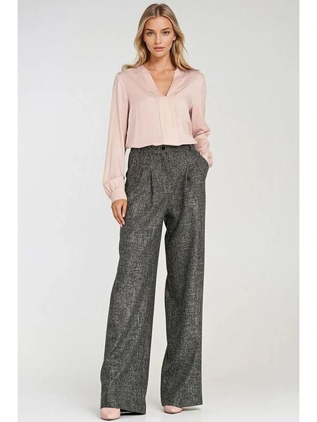 Nife Spodnie w kolorze antracytowym rozmiar: 42. Czarne spodnie materiałowe Nife, bez wzorów, z materiału, z podwyższonym stanem. Za 174.02 zł.