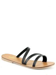 Manoukian shoes Skórzane klapki w kolorze czarnym rozmiar: 39. Czarne klapki Manoukian Shoes, bez wzorów, z otwartym noskiem, bez obcasa. Za 88.64 zł.