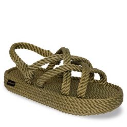 Sandały Bohonomad. Brązowe sandały Bohonomad, bez wzorów, bez obcasa, na płaskiej podeszwie, bez zapięcia. Za 289.99 zł.