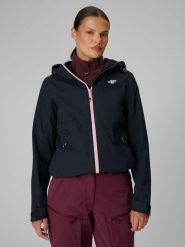 4F Kurtka trekkingowa membrana 10000 damska - czarna L. Czarne kurtki sportowe 4f, l, bez wzorów, bez kaptura, trekkingowe. Za 399.99 zł.