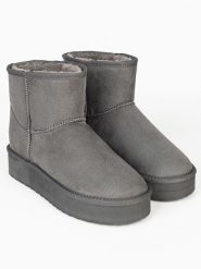 ISLAND BOOT Botki zimowe "Stela" w kolorze szarym rozmiar: 37. Szare botki Island Boot, na zimę, bez wzorów, bez obcasa, bez zapięcia. Za 136.78 zł.