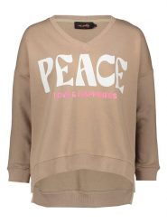 Miss goodlife Bluza "Peace Love & Happiness" w kolorze beżowym rozmiar: XS. Brązowe bluzy miss goodlife, xs, bez wzorów, z bawełny, bez kaptura. Za 184.89 zł.