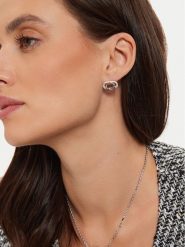 Guess Kolczyki JUBE04 511JW Srebrny. Szare kolczyki Guess, metalowe. Za 189.99 zł.