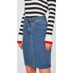 Vero Moda - Spódnica. Niebieskie spódnice Vero Moda, s, bez wzorów, z bawełny, midi, ołówkowe. W wyprzedaży za 79.90 zł.