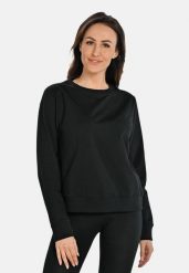 Bawełniana bluza damska z okrągłym dekoltem Teyli Ellis. Czarne bluzy sportowe Teyli, l, bez wzorów, z bawełny, bez kaptura. Za 229.99 zł.