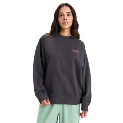 Bluza z okrągłym dekoltem dla Kobiety LINEUP Czarny. Czarne bluzy Roxy, m, bez wzorów, z bawełny, bez kaptura. Za 259.99 zł.