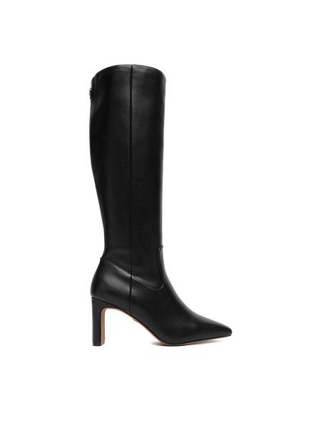 Nine West Kozaki CEO-SAWSAN-01 Czarny. Czarne kozaki Nine West, z materiału, bez obcasa, na słupku, bez zapięcia. Za 299.99 zł.