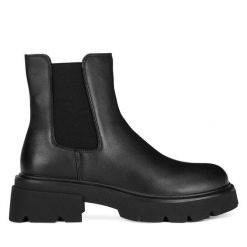 Sztyblety Badura. Czarne botki Badura, bez wzorów, bez obcasa, na płaskiej podeszwie, bez zapięcia. Za 239.99 zł.