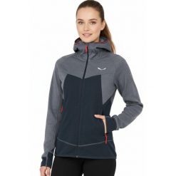 Bluza trekkingowa damska Salewa Puez Hybrid. Niebieskie bluzy Salewa, bez wzorów, z poliesteru, bez kaptura. Za 293.70 zł.