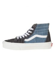 Vans Skórzane sneakersy w kolorze niebiesko-antracytowym rozmiar: 36,5. Czarne trampki Vans, bez wzorów, ze skóry, za kostkę, bez zapięcia. Za 169.67 zł.