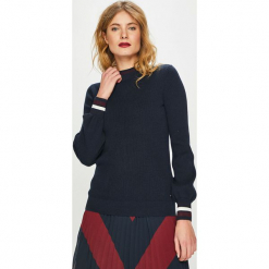 Tommy Hilfiger - Sweter. Niebieskie swetry TOMMY HILFIGER, l, bez wzorów, z bawełny, bez ramiączek. W wyprzedaży za 269.90 zł.