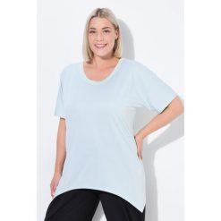 Damskie Koszula funkcjonalna wydłużone boki okrągły dekolt. Szare koszule Ulla Popken, plus size, bez wzorów, z elastanu, casualowe, bez kołnierzyka, plus size, bez ramiączek. W wyprzedaży za 191.99 zł.