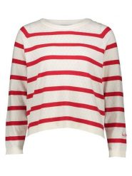 Pepe Jeans Sweter w kolorze biało-czerwonym rozmiar: XL. Białe swetry Pepe Jeans, xl, bez wzorów, z jeansu, bez ramiączek. Za 123.25 zł.
