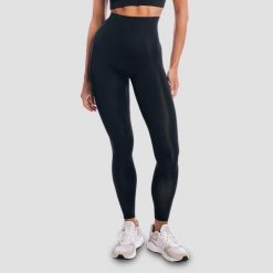 Legginsy damskie fitness z wysoką talią czarne Aura. Czarne legginsy GYMBEAM, s, bez wzorów, z elastanu. Za 127.90 zł.