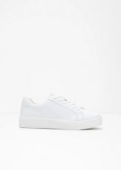 Sneakersy. Białe obuwie sportowe bonprix, bez zapięcia. Za 124.99 zł.