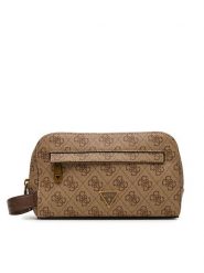 Guess Kosmetyczka PMMILO P5461 Beżowy. Brązowe torebki klasyczne Guess, z aplikacjami, ze skóry, bez dodatków. Za 299.99 zł.