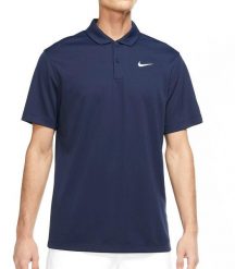 Polo Nike Court Dri-Fit. Niebieskie koszulki polo Nike, s, bez wzorów, z dzianiny, bez kołnierzyka, bez ramiączek. Za 226.70 zł.