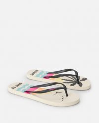 Japonki damskie Rip Curl Mixed Bloom Open Toe. Białe klapki Rip Curl, bez wzorów, z otwartym noskiem, bez obcasa. Za 94.99 zł.