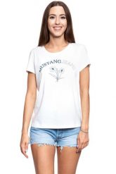 MUSTANG T SHIRT DAMSKI Alina C Print Cloud Dancer 1008934 2020. T-shirty Mustang, s, bez wzorów, bez kołnierzyka, bez ramiączek. W wyprzedaży za 39.99 zł.