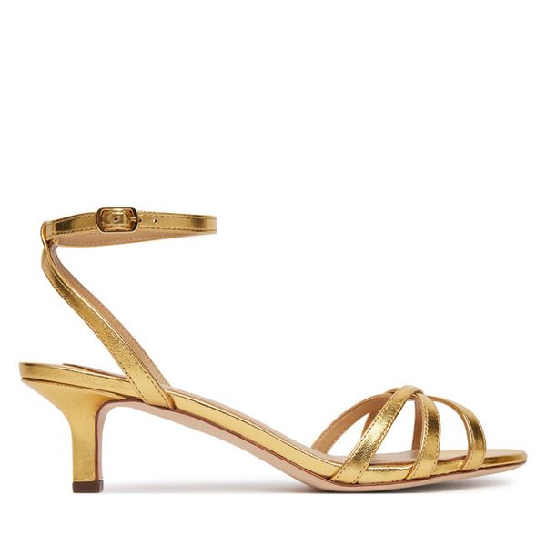 Sandały LAUREN RALPH LAUREN. Żółte sandały Lauren Ralph Lauren, bez wzorów, bez obcasa, na płaskiej podeszwie, bez zapięcia. Za 729.99 zł.