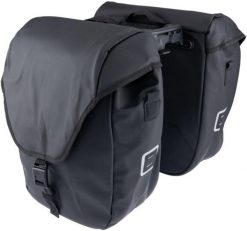 Torba rowerowa na bagażnik „Commuter Side Set”. Czarne torby na laptopa ATRAN VELO, bez wzorów, duże. Za 638.90 zł.