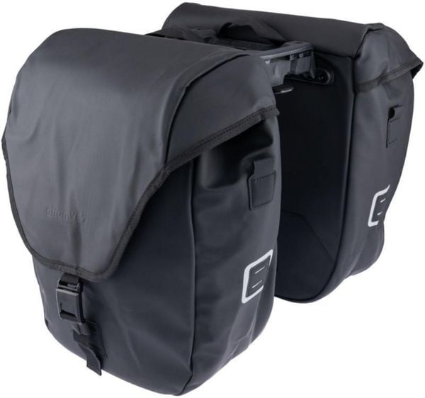 Torba rowerowa na bagażnik „Commuter Side Set”. Czarne torby na laptopa ATRAN VELO, bez wzorów, duże. Za 633.95 zł.