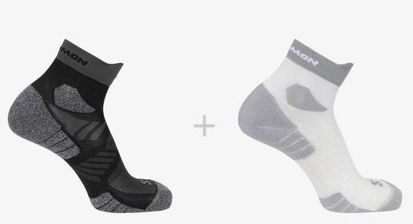 Skarpety dla biegaczy Salomon Aero Ankle 2 pary. Białe skarpety Salomon, bez wzorów, z dzianiny. Za 85.00 zł.