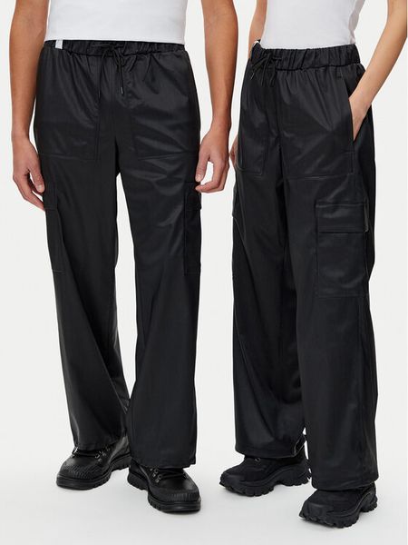 Rains Spodnie przeciwdeszczowe Unisex 18990 Czarny Wide Leg. Czarne spodnie sportowe Rains, s, bez wzorów, z syntetyku, żeglarskie. Za 239.99 zł.