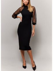 Milan Kiss Sukienka w kolorze czarnym rozmiar: XL. Czarne sukienki Milan Kiss, xl, bez wzorów, bez kołnierzyka, bez ramiączek, midi. Za 152.99 zł.