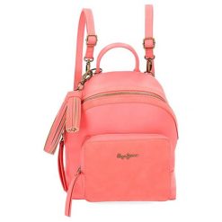Plecak w kolorze koralowym - (S)26 x (W)33 x (G)12 cm. Czerwone plecaki Pepe Jeans Accessories, bez wzorów, z materiału. W wyprzedaży za 189.95 zł.