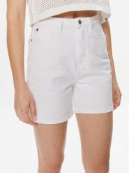 Tommy Hilfiger Szorty jeansowe WW0WW41321 Biały Regular Fit. Białe szorty TOMMY HILFIGER, bez wzorów, z bawełny. Za 209.99 zł.