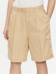 Tommy Hilfiger Bermudy WW0WW41771 Beżowy Relaxed Fit. Brązowe szorty TOMMY HILFIGER, bez wzorów, z bawełny. Za 409.99 zł.