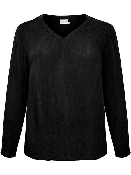 KAFFE curve Bluzka "Ami" w kolorze czarnym rozmiar: 46. Czarne bluzki KAFFE curve, bez wzorów, z wiskozy, bez kołnierzyka, bez ramiączek. Za 82.99 zł.