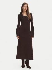 Tommy Hilfiger Sukienka dzianinowa Scoop WW0WW52306 Brązowy ciemny Regular Fit. Brązowe sukienki TOMMY HILFIGER, l, bez wzorów, z dzianiny, bez kołnierzyka, bez ramiączek. Za 849.99 zł.