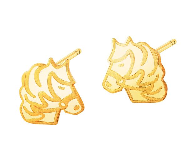 Złote kolczyki - konie. Żółte kolczyki Apart, złote. Za 279.00 zł.