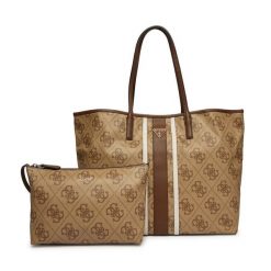 Torebka Guess. Brązowe shopper Guess, z aplikacjami, bez dodatków. Za 799.99 zł.