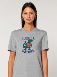 American Universities Koszulka "Florida University Alligator" w kolorze szarym rozmiar: M. Szare bluzki American Universities, m, bez wzorów, z bawełny, bez kołnierzyka, bez ramiączek. Za 70.08 zł.