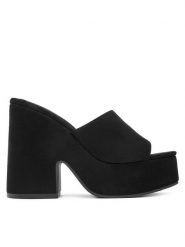 DeeZee Klapki E8341-1 Czarny. Czarne klapki DeeZee, bez wzorów, z materiału, bez obcasa. Za 139.99 zł.