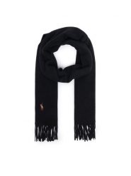Polo Ralph Lauren Szal 449891308001 Czarny. Czarne rękawiczki Polo Ralph Lauren, bez wzorów, z wełny. Za 599.99 zł.