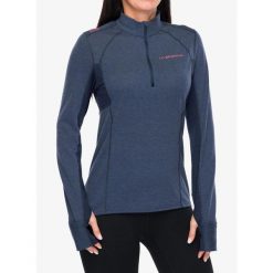 Bluza do biegania damska La Sportiva Swift Long Sleeve. Niebieskie bluzy La Sportiva, bez wzorów, bez kaptura. Za 346.49 zł.