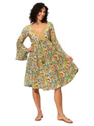 Aller Simplement Sukienka w kolorze zielonym ze wzorem rozmiar: 38/40. Zielone sukienki Aller Simplement, bez wzorów, bez kołnierzyka, bez ramiączek, midi. Za 56.99 zł.