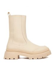 DeeZee Botki 13096-10 Beżowy. Brązowe botki DeeZee, bez wzorów, z materiału, bez obcasa, na płaskiej podeszwie, bez zapięcia. Za 219.99 zł.