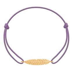 Bransoletka Pióro pozłacane na cienkim lawendowym sznurku. Fioletowe bransoletki Lilou, pozłacane. Za 139.00 zł.