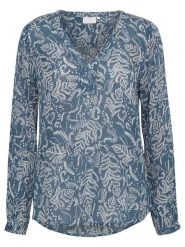 Kaffe Bluzka "Geisa" w kolorze niebiesko-białym rozmiar: 42. Białe bluzki Kaffe, bez wzorów, z wiskozy, bez kołnierzyka, bez ramiączek. Za 78.47 zł.